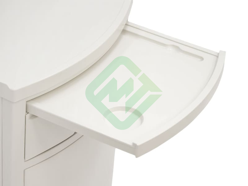 Тумба медицинская подкатная МЕТ TL-220 (с выдвижным столиком, фасад белый)